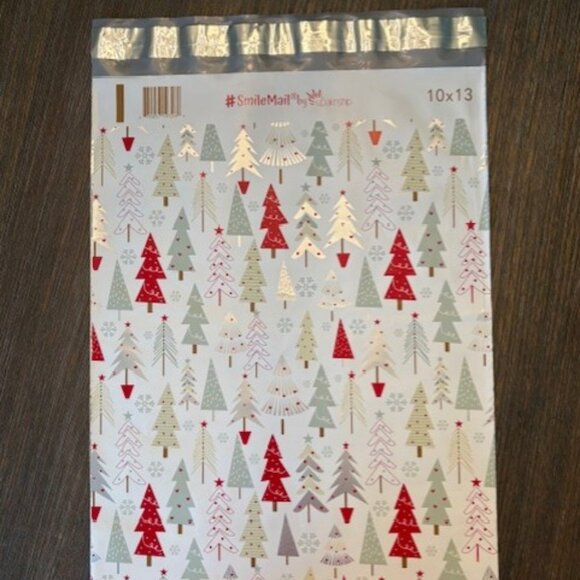 20 Christmas Trees 10x13 Hoilday Smile Mail Poly Mailers Shipping Bags - Picture 3 of 3